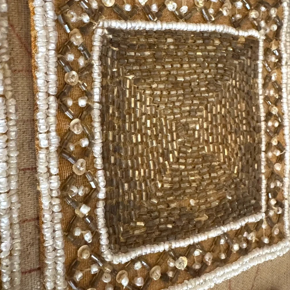 Gold Yellow Beaded Coaster's 4 pc Bohemian Boho